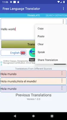 English Language Translator android App screenshot 13