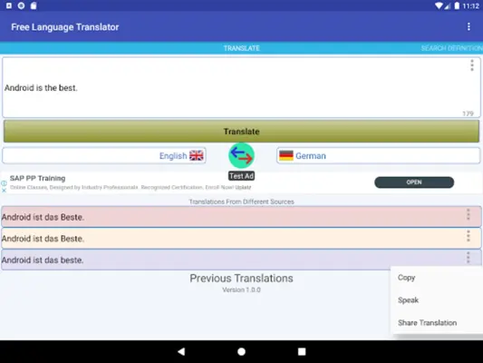 English Language Translator android App screenshot 6